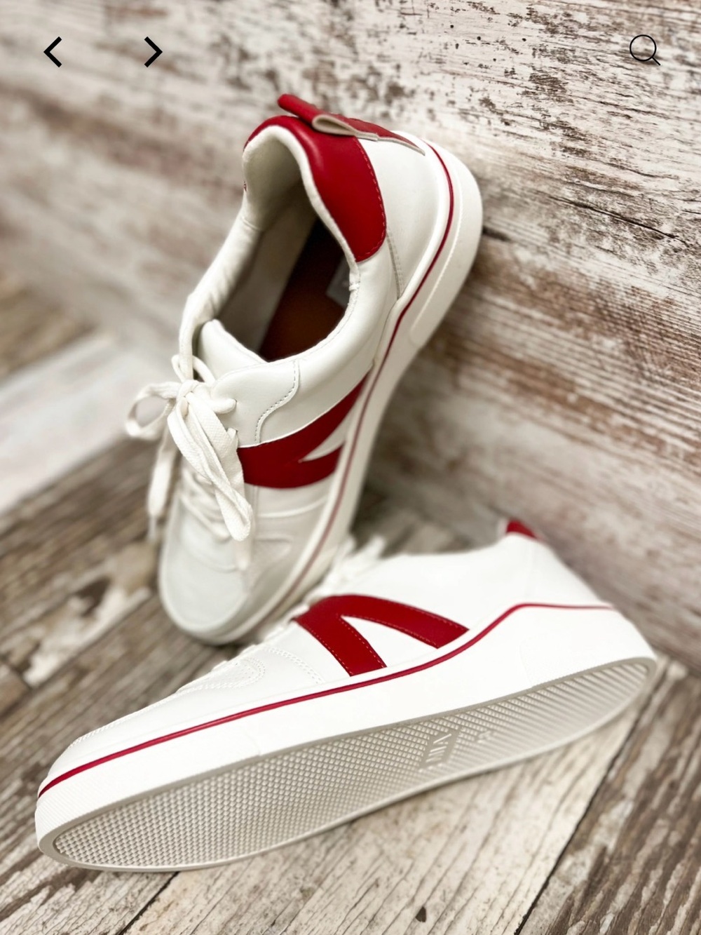 MIA White and Red Platform Sneakers
